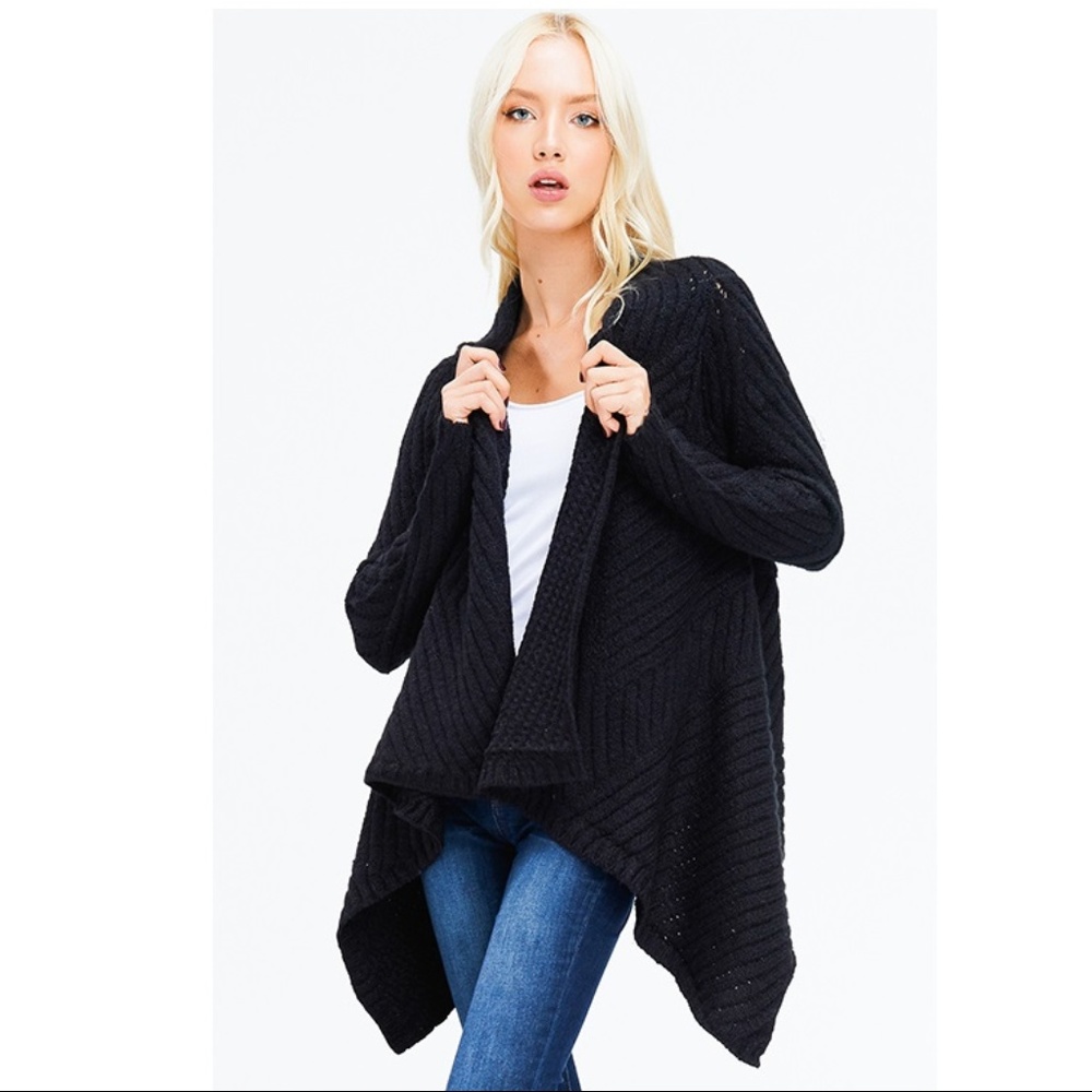 NWT HEAVYWEIGHT & WARM!  Knit Waterfall Cardigan - Picture 6 of 7